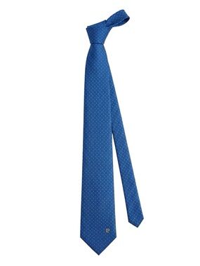 Pierre Cardin Blue Silk Geometric Print Tie